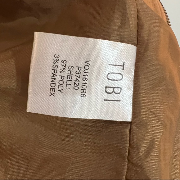 TOBI Fall Faux Suede Tan Moto Jacket (Neutral Layer) - Picture 5 of 7